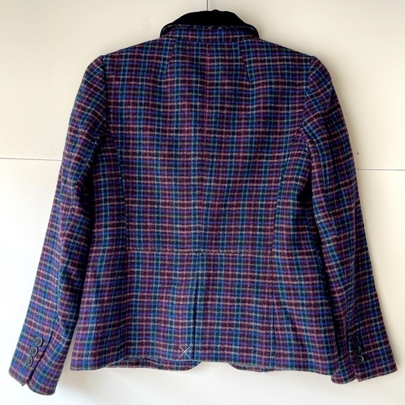 NWT! $150 Talbots Blue Plaid Blazer Jacket Coat Wool Blend, Sz 2 - Picture 4 of 13